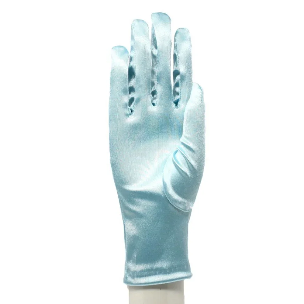 Satin Stretch Wrist Length Dress Gloves in Vibrant Colors Retro Style - Hey Viv